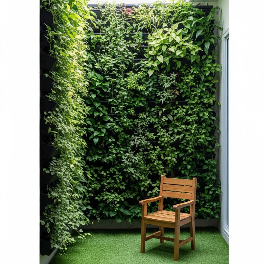 5. Taman Teduh Vertikal di Area Sempit