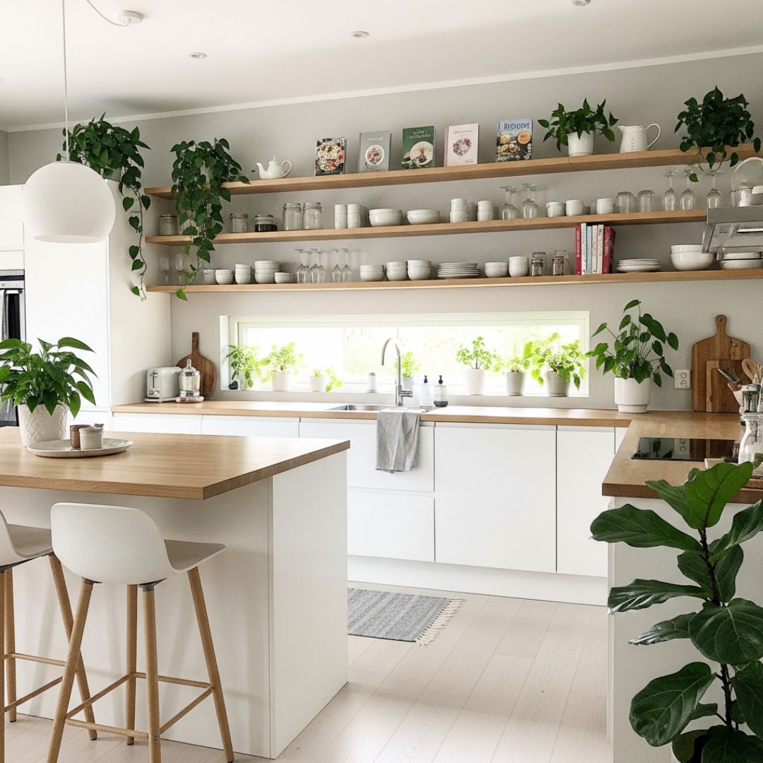 9. Dapur Skandinavia dengan Sentuhan Modern