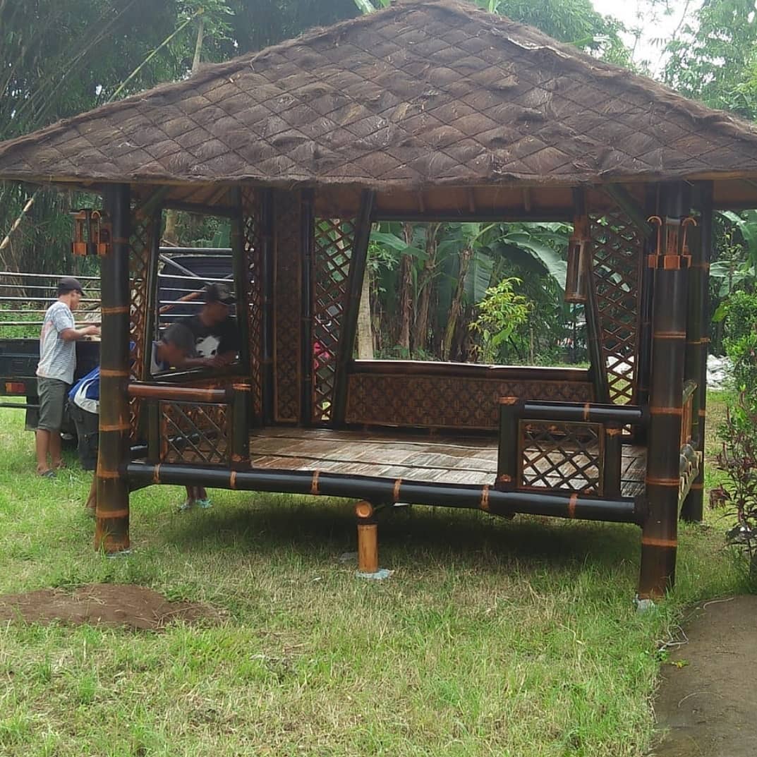 gambar desain saung bambu mewah