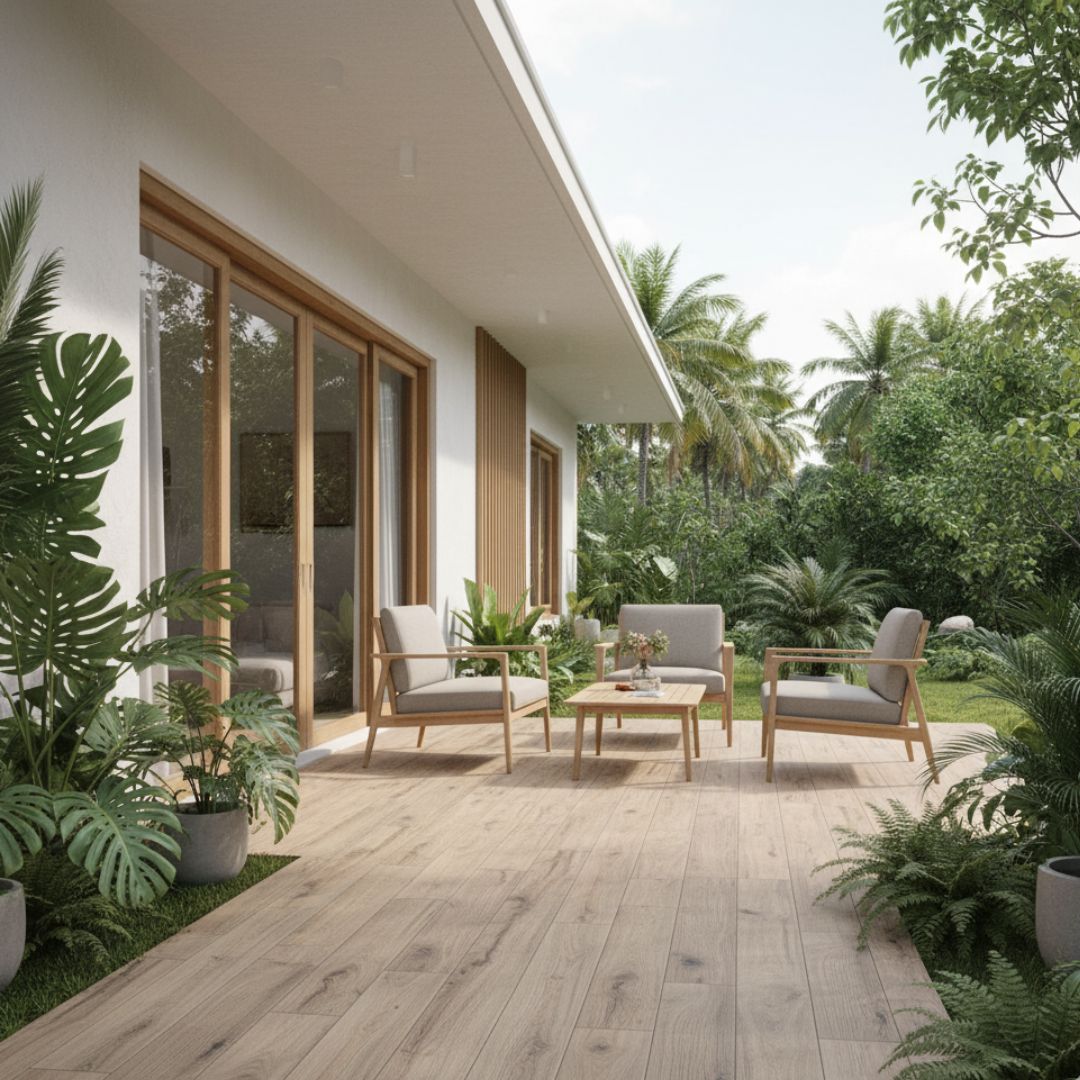 5. Teras atau Area Transisi yang Estetik