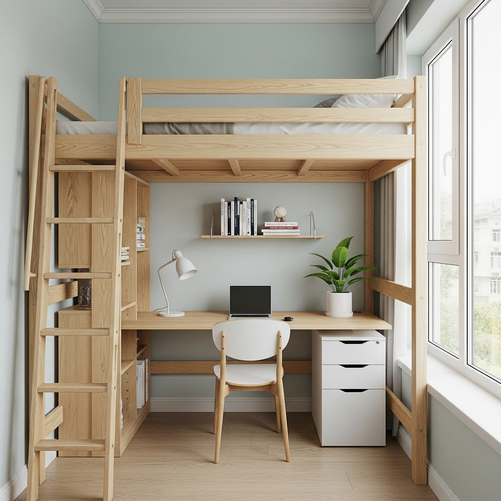 Loft atau Tempat Tidur Tingkat Sederhana