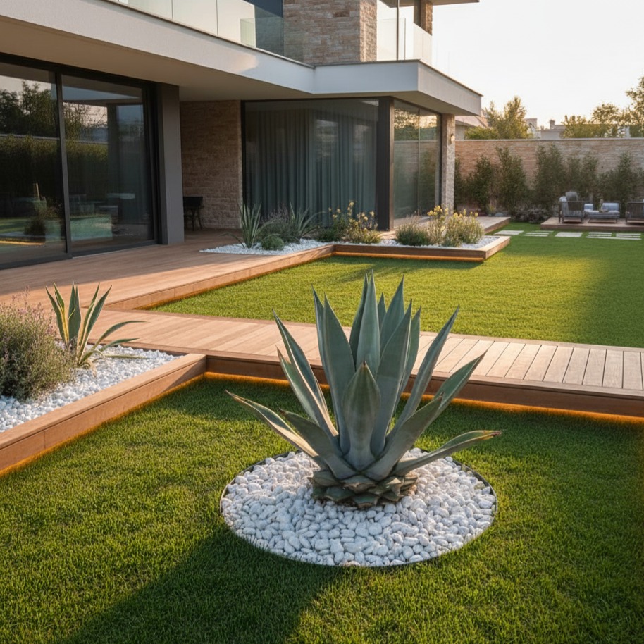 agave attenuata depan rumah minimalis