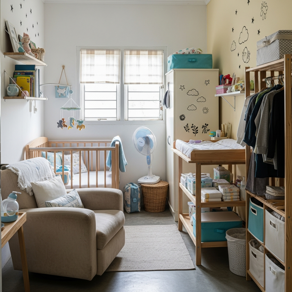 contoh kamar bayi di ruang sempit