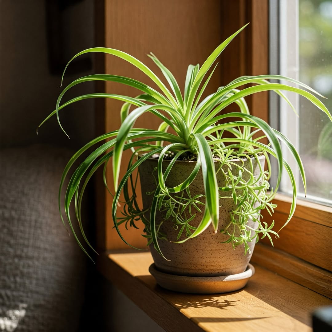 spider plant pembersih udara di kamar