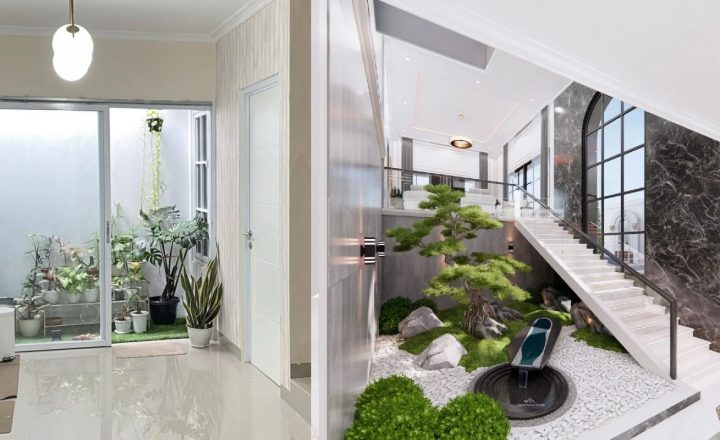 taman dalam rumah dekat ruang keluarga