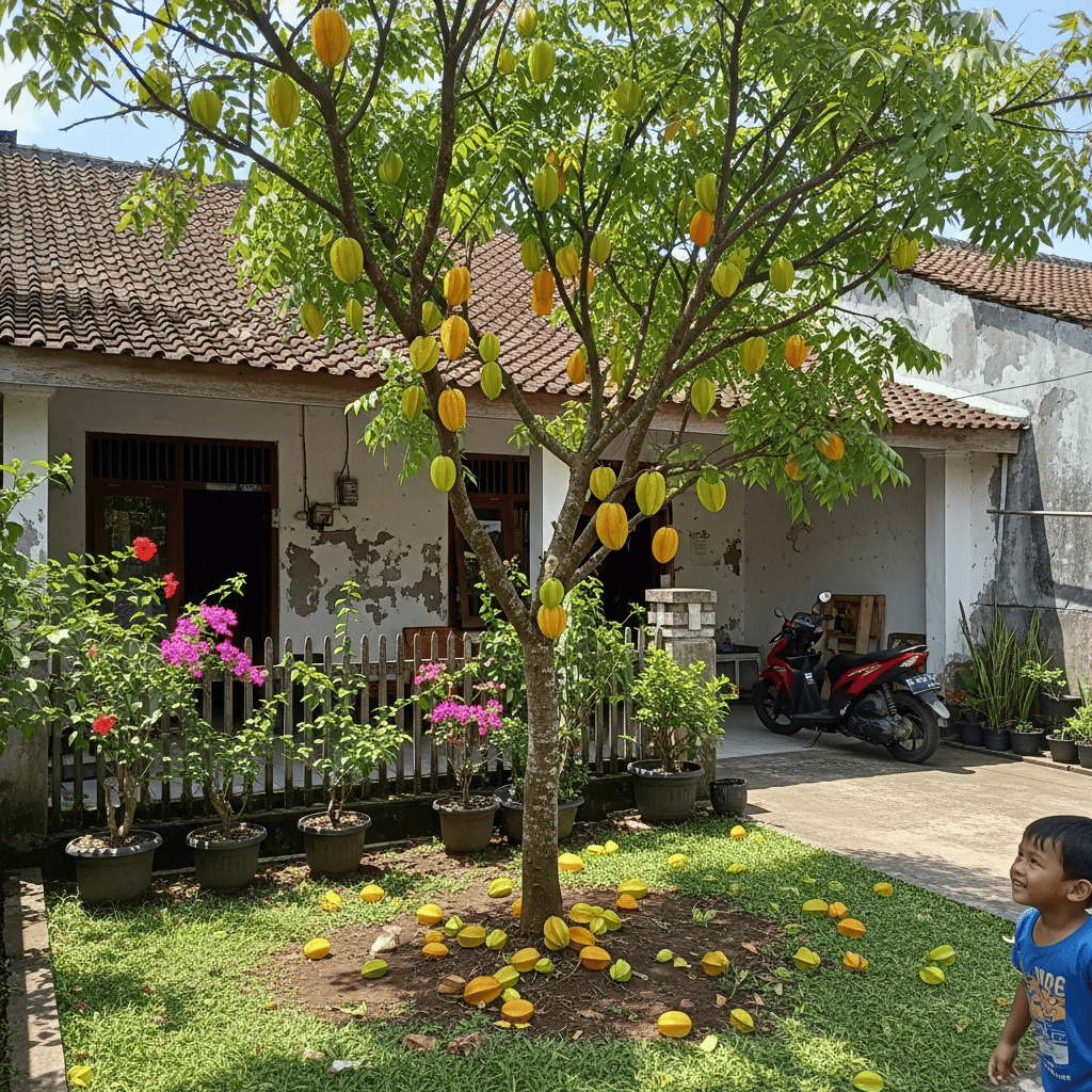 tanaman buah yang cocok di depan rumah, belimbing