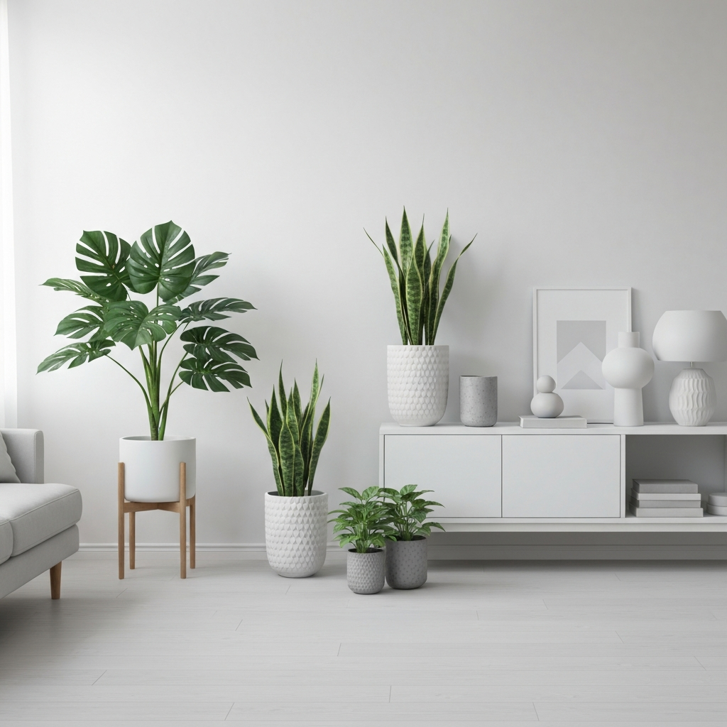 1. Tanaman Artifisial dalam Pot Minimalis