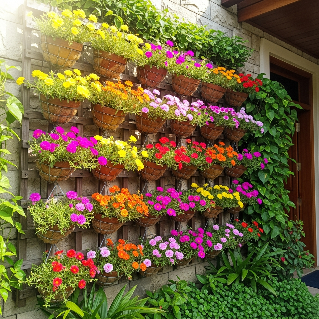 7. Taman Krokot Gantung di Dinding