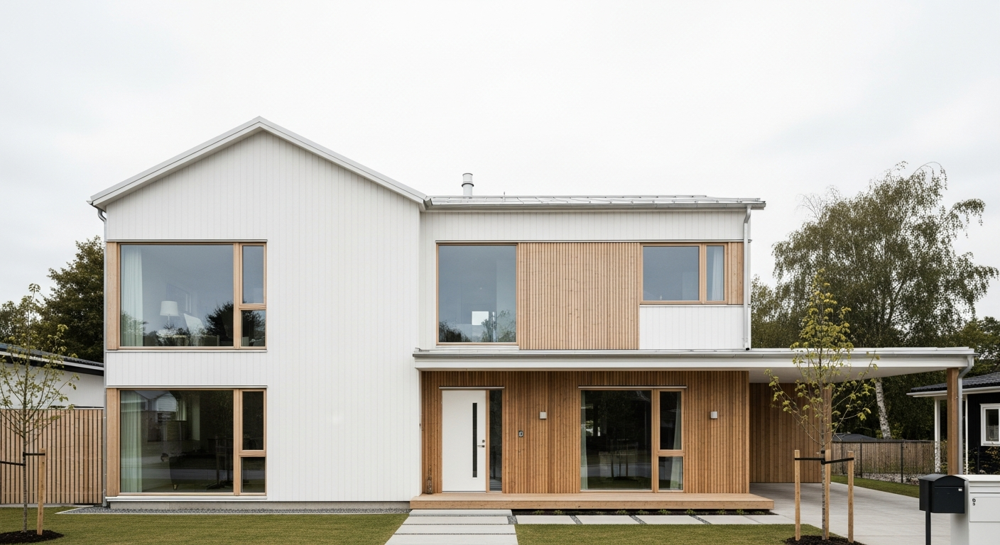 8 Inspirasi Fasad Rumah Scandinavian 2 Lantai yang Memukau