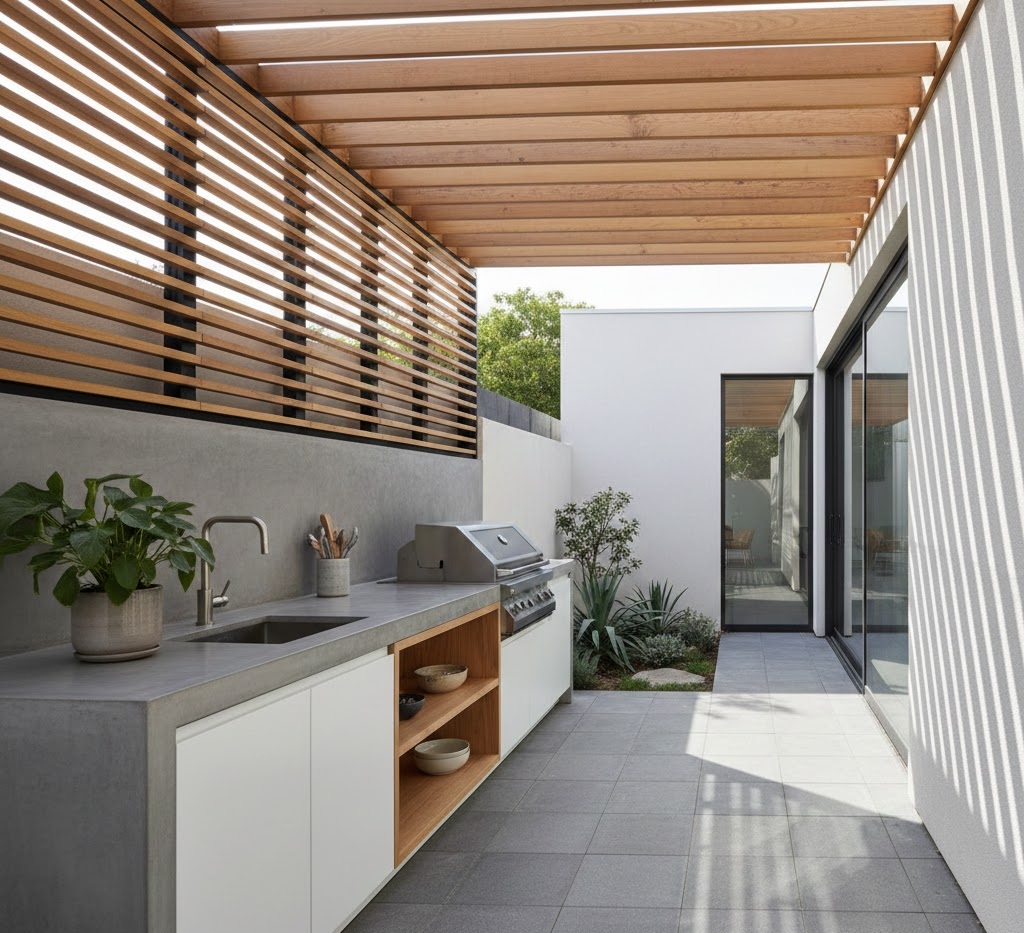 3. Dapur Terbuka di Area Belakang Rumah