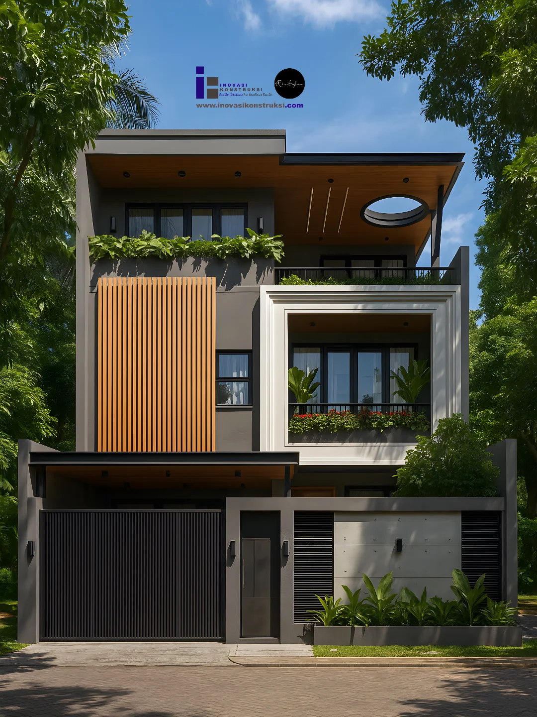 desain rumah pinggir jalan raya