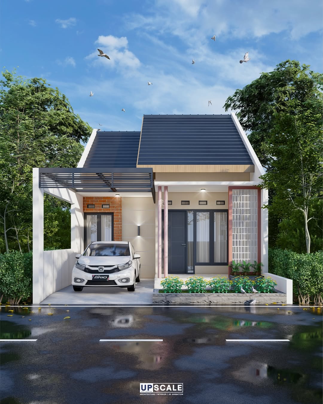 desain rumah pinggir jalan raya