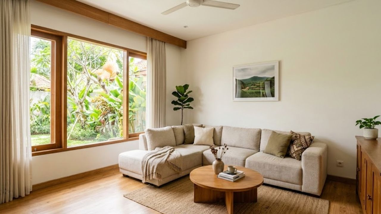 Sofa L-Shape di Sudut Ruangan