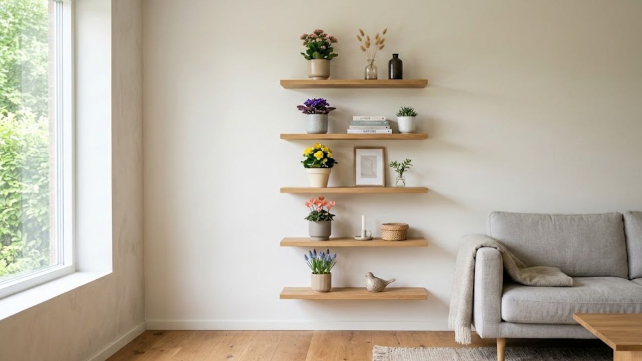 1. Di Atas Rak Dinding Minimalis
