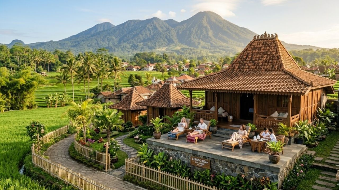 Ilustrasi homestay di pedesaan