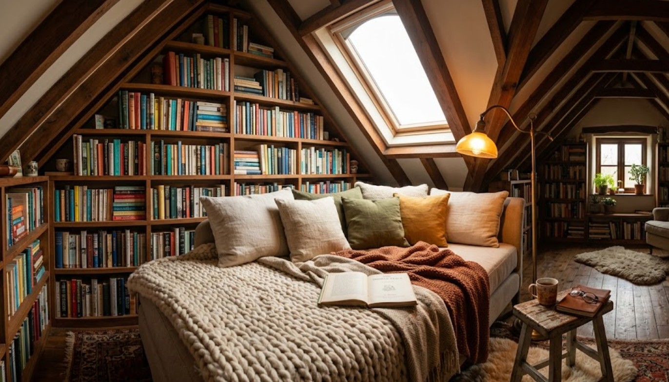 3. Attic Library & Reading Nook (Perpustakaan Loteng)