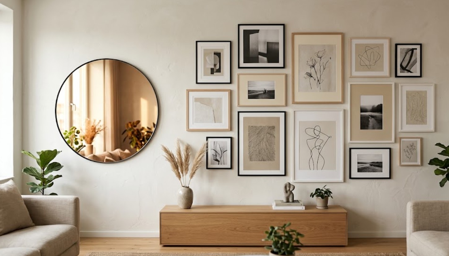 4. Maksimalkan Dinding dengan Gallery Wall dan Tekstur