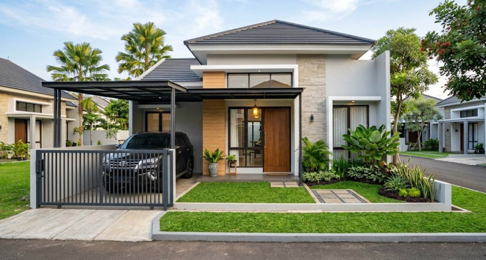 Langkah 5, Rapikan Sisi Depan Rumah
