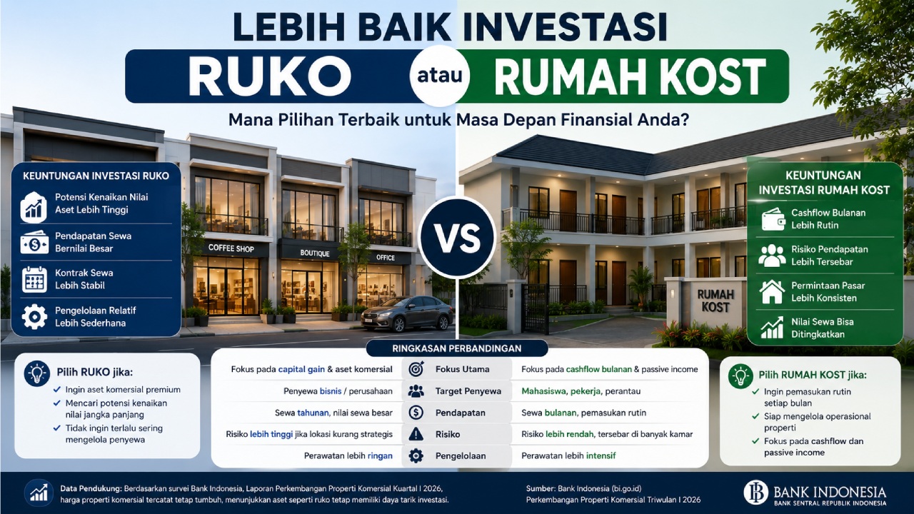 investasi ruko atau rumah kost