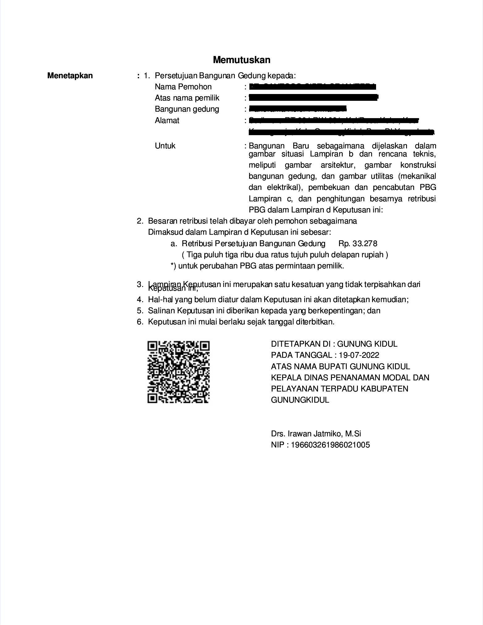 contoh pbg yang sudah jadi