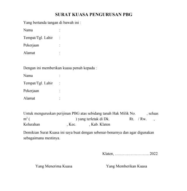 contoh surat kuasa pengurusan pbg contoh surat kuasa pengurusan pbg