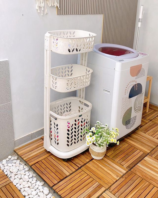 Washing Drying 2x2 combination of wood