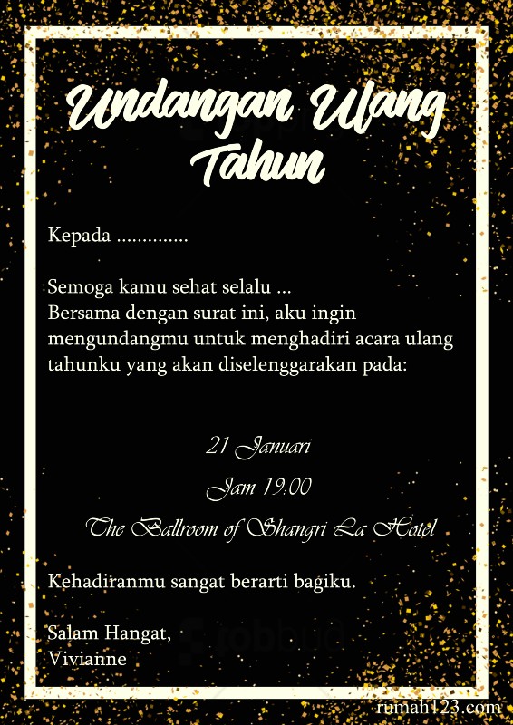 10 Contoh Undangan Ulang Tahun, Lengkap dengan Teks dan Gambarnya