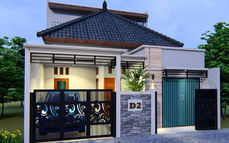 Minimalist design of a tropical house and shop