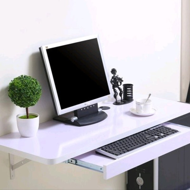 wall mounted folding computer desk design