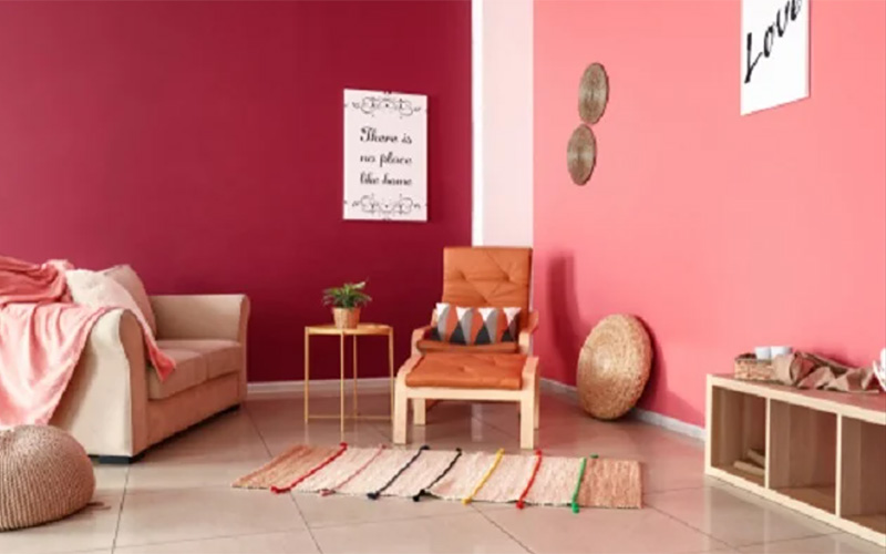 brown with pink house paint combination