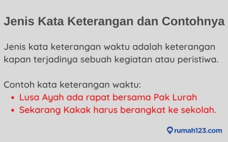 Pengertian Kata Keterangan, Jenis dan Contohnya