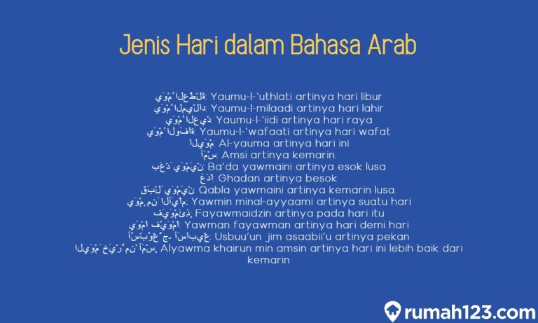 Nama Hari dalam Bahasa Arab dan Artinya Disertai Contoh Kalimat