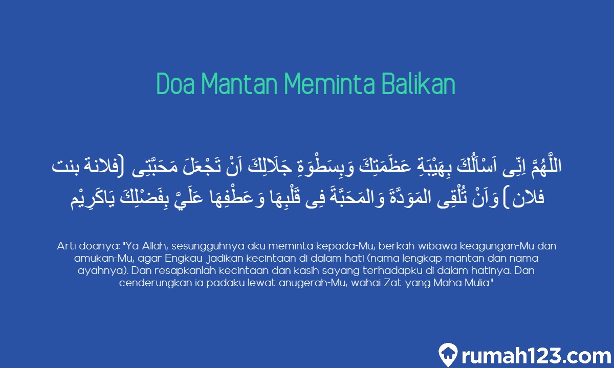 Doa agar Mantan Minta Balikan dalam 1 Hari. Yuk, Amalkan!