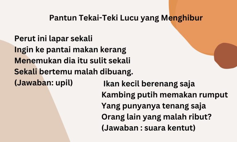60 Pantun Teka-teki Lucu Lengkap yang Menghibur, Bikin Penasaran!
