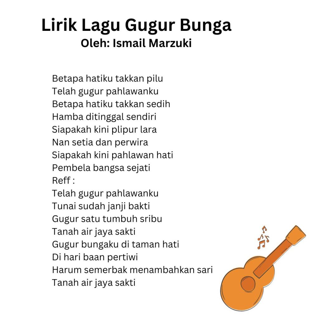 Lirik lagu gugur bunga ciptaan ismail marzuki untuk hari pahlawan