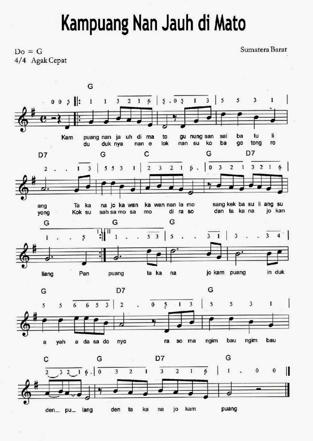 25 Lirik Lagu Daerah Pendek dan Mudah Dihafal Terlengkap