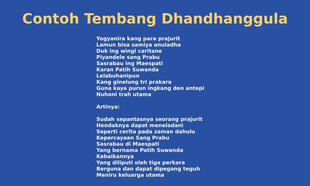 17 Contoh Tembang Dhandhanggula Berbagai Tema dan Artinya