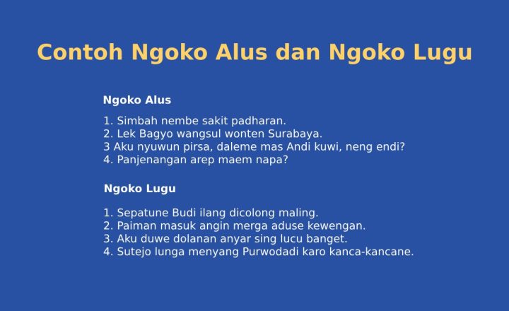 contoh ngoko alus