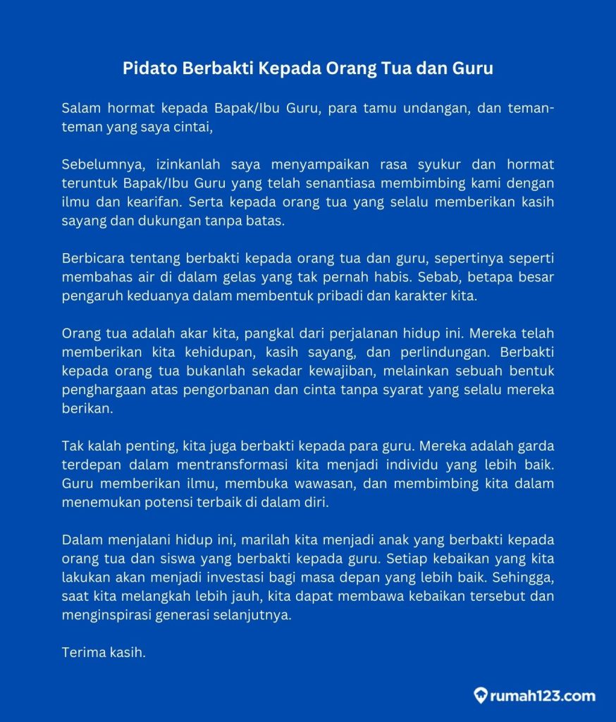 12 Contoh Pidato Berbakti kepada Orang Tua, Singkat tapi Menyentuh!