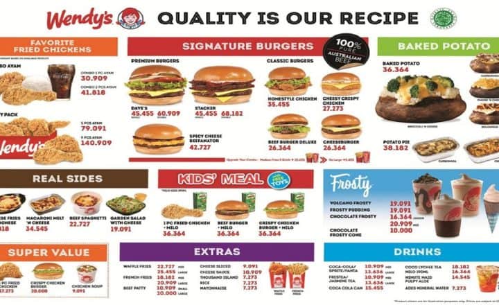 wendy's menu