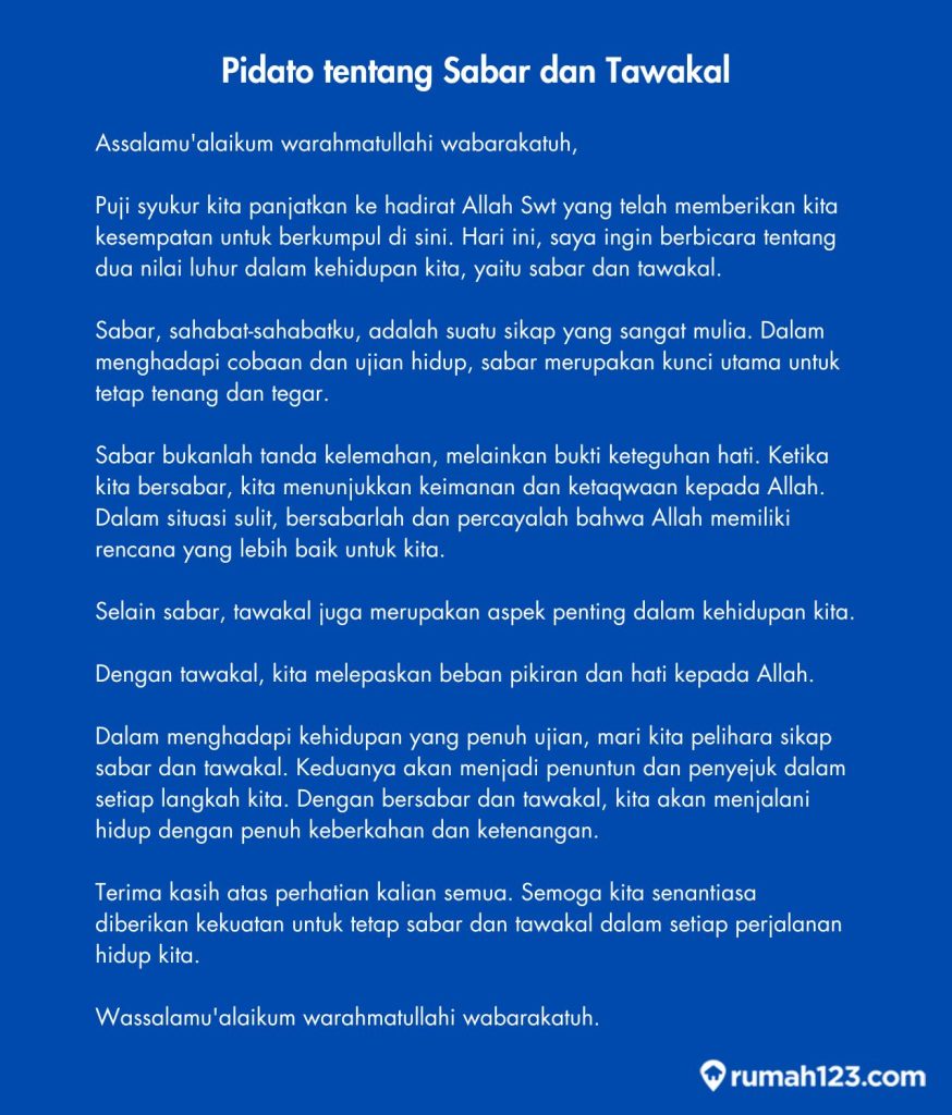 5 Contoh Pidato tentang Sabar Singkat yang Menginspirasi