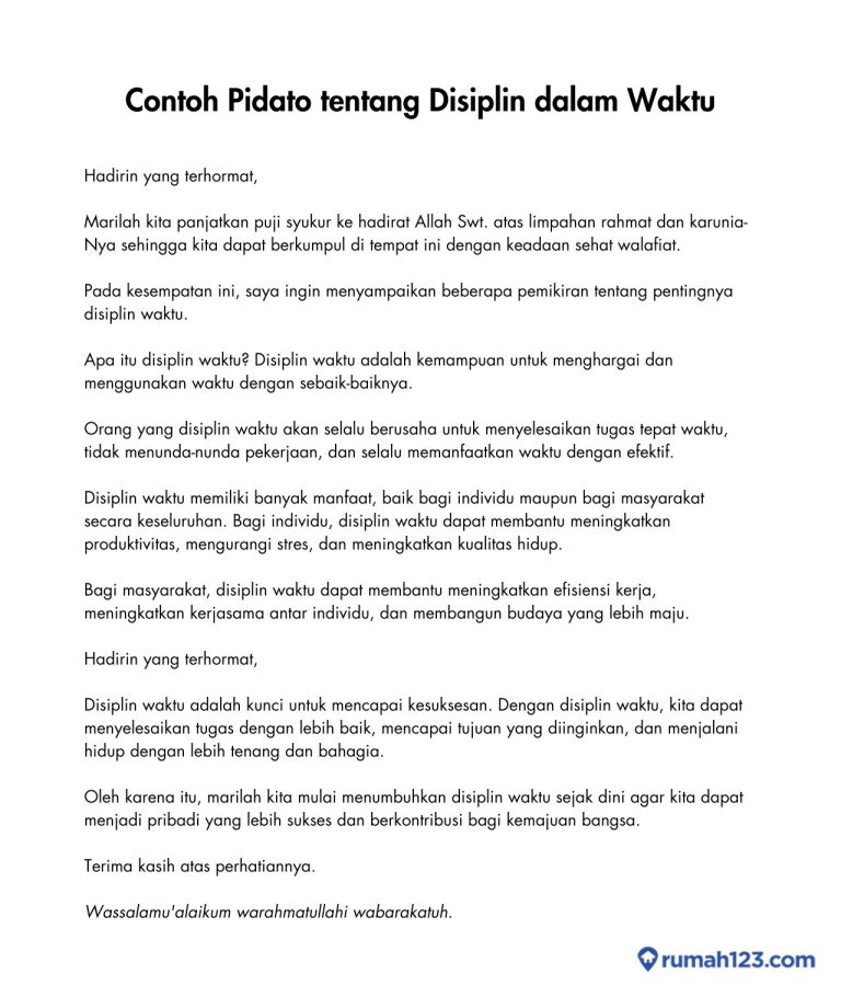 8 Contoh Pidato tentang Kedisiplinan Singkat dan Penuh Pesan
