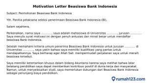 5 Contoh Motivation Letter Beasiswa (BI, LPDP, dan Lainnya) 2024