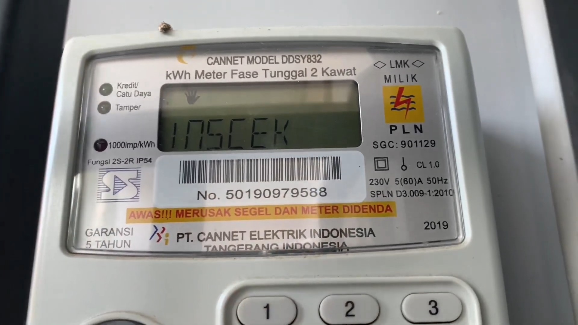 cara menghilangkan tulisan inscek pada meteran listrik