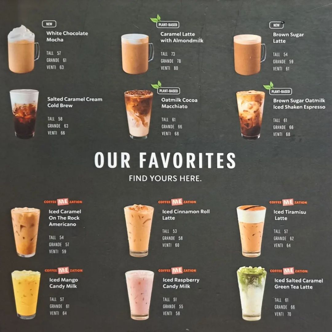 Menu Starbucks