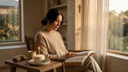 Seorang perempuan Kristen sedang membaca Alkitab