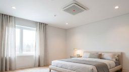 Exhaust fan KDK 24CDQLA ketika digunakan di kamar tidur minimalis