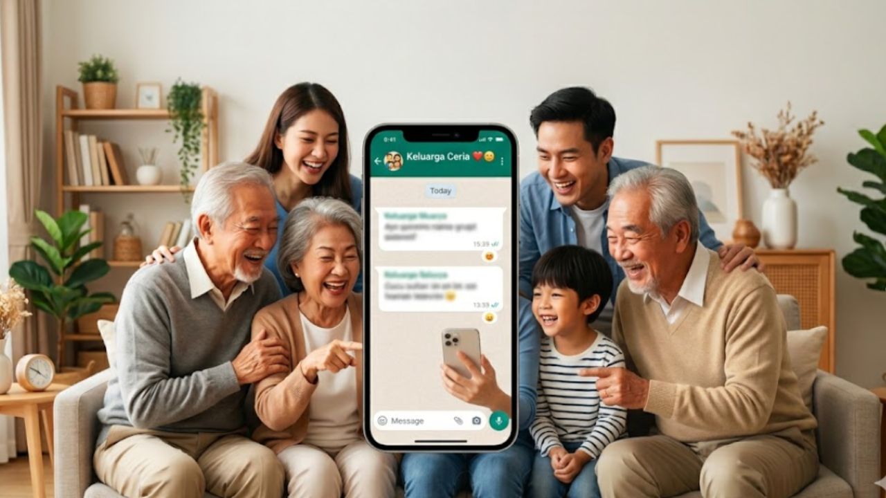 Ilustrasi grup keluarga